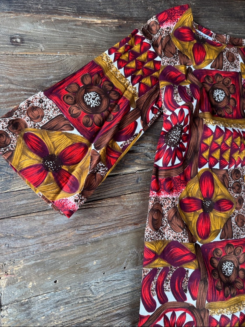 Aloha Designs 1950’s/60’s vintage Hawaiian midi dress barkcloth metal zip small - Picture 4 of 8